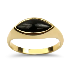 Estate 14K Yellow Gold Onyx Ring