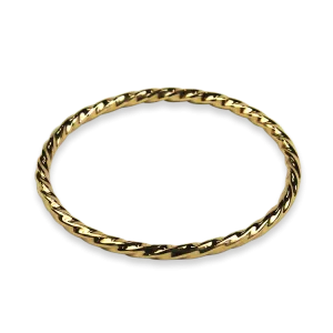 Estate 14K Yellow Slip-On Twist Bangle Bracelet