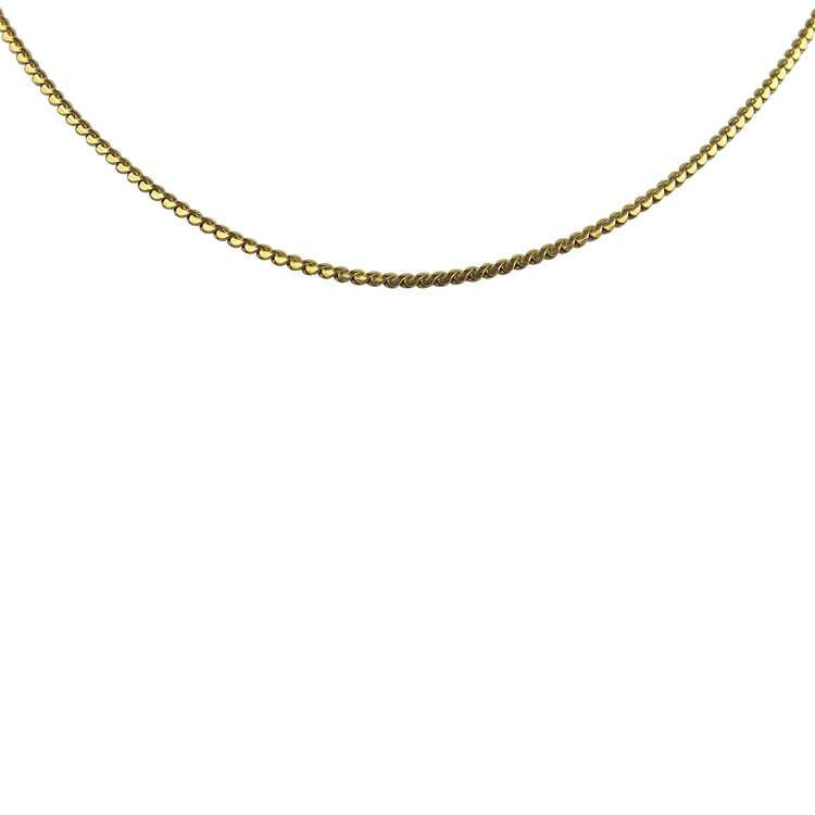 Estate 18k Yellow Gold Serpentine Link Neck Chain 20"