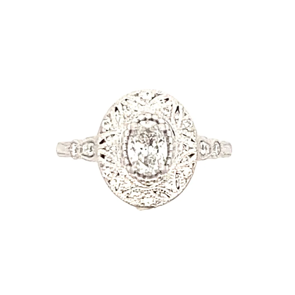 Estate Jewelry 14 Karat Halo ESTATE 14kw dia ring