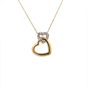 Estate Two-Tone Diamond Heart Pendant