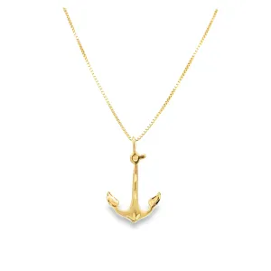 Estate Yellow Gold Anchor Pendant