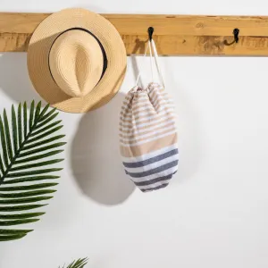 Estee Stripe Fouta Bag - Beige/Navy