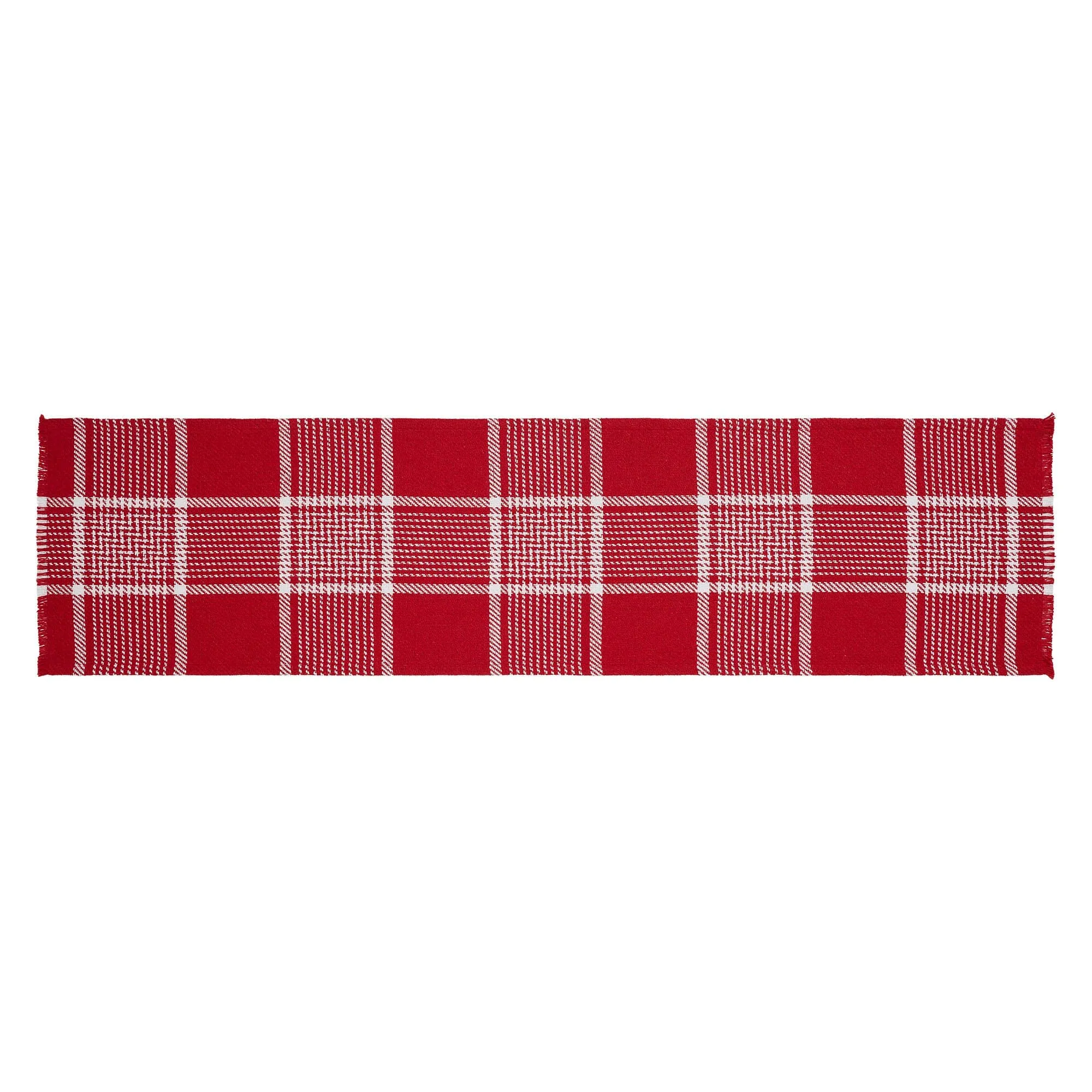 Eston Red Plaid Fringed Runner 12x48"