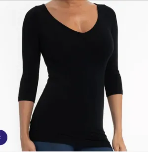 #ET1025 V-NECK | BOATNECK THREE QUARTER TOP