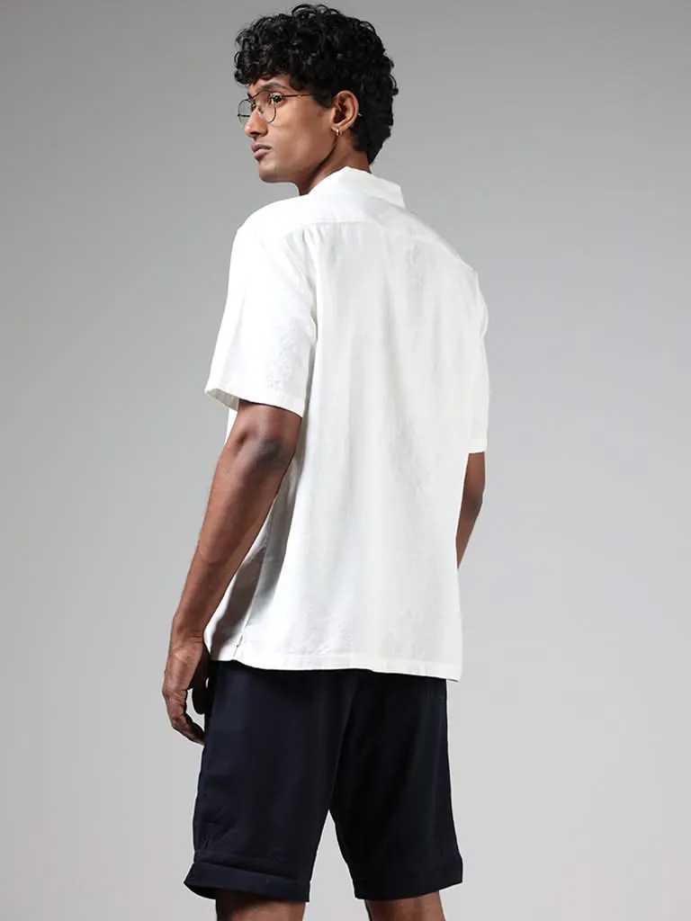 ETA Off White Self-Textured Resort-Fit Shirt