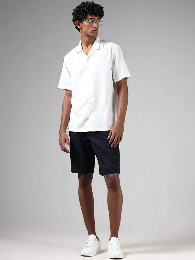 ETA Off White Self-Textured Resort-Fit Shirt