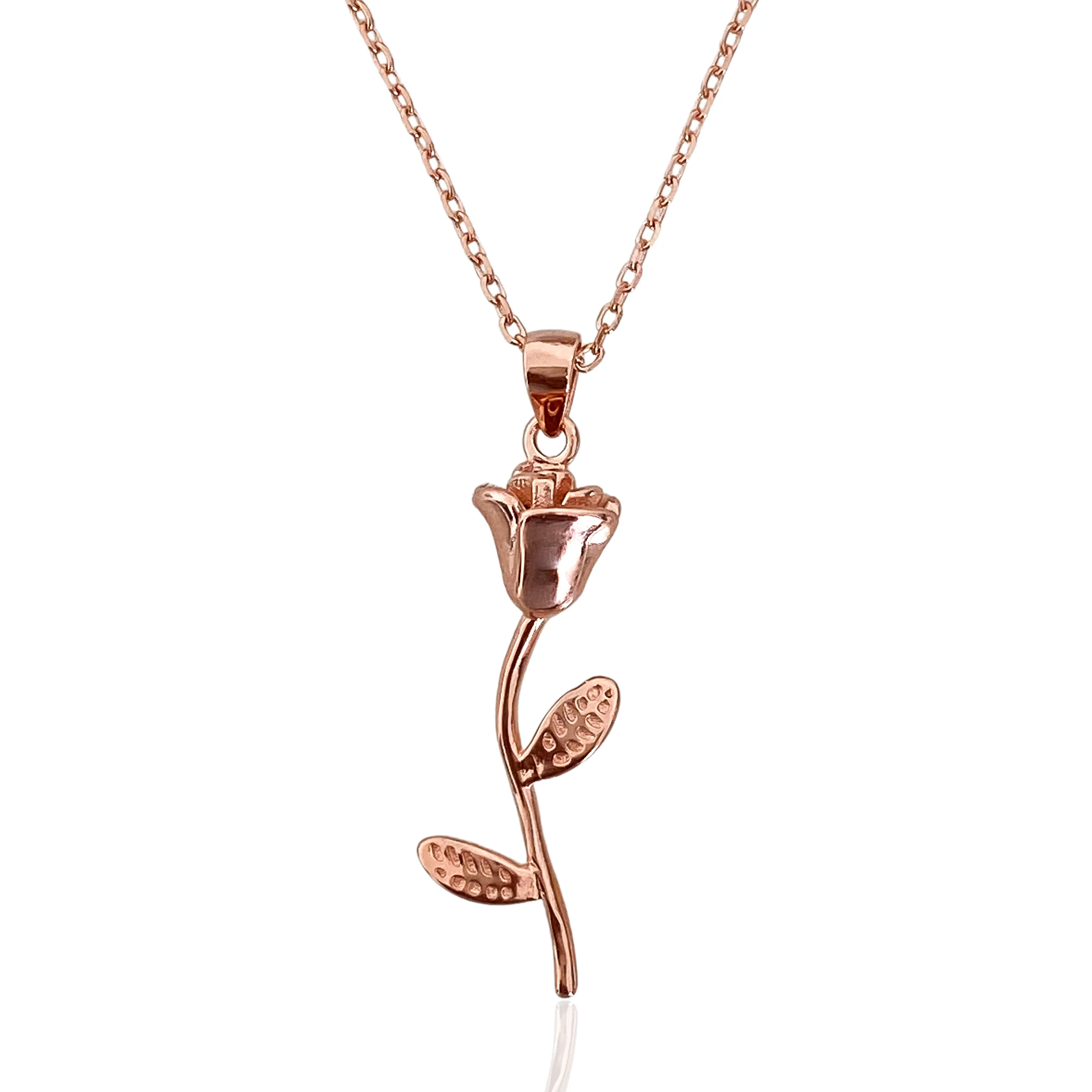 ETERNAL Gold Rose Stem Pendant Necklace (3 colours)