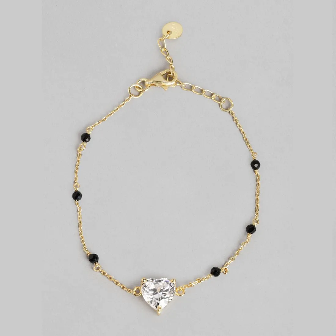 Eternal Hearts Gold-Plated 925 Sterling Silver Beaded CZ Bracelet