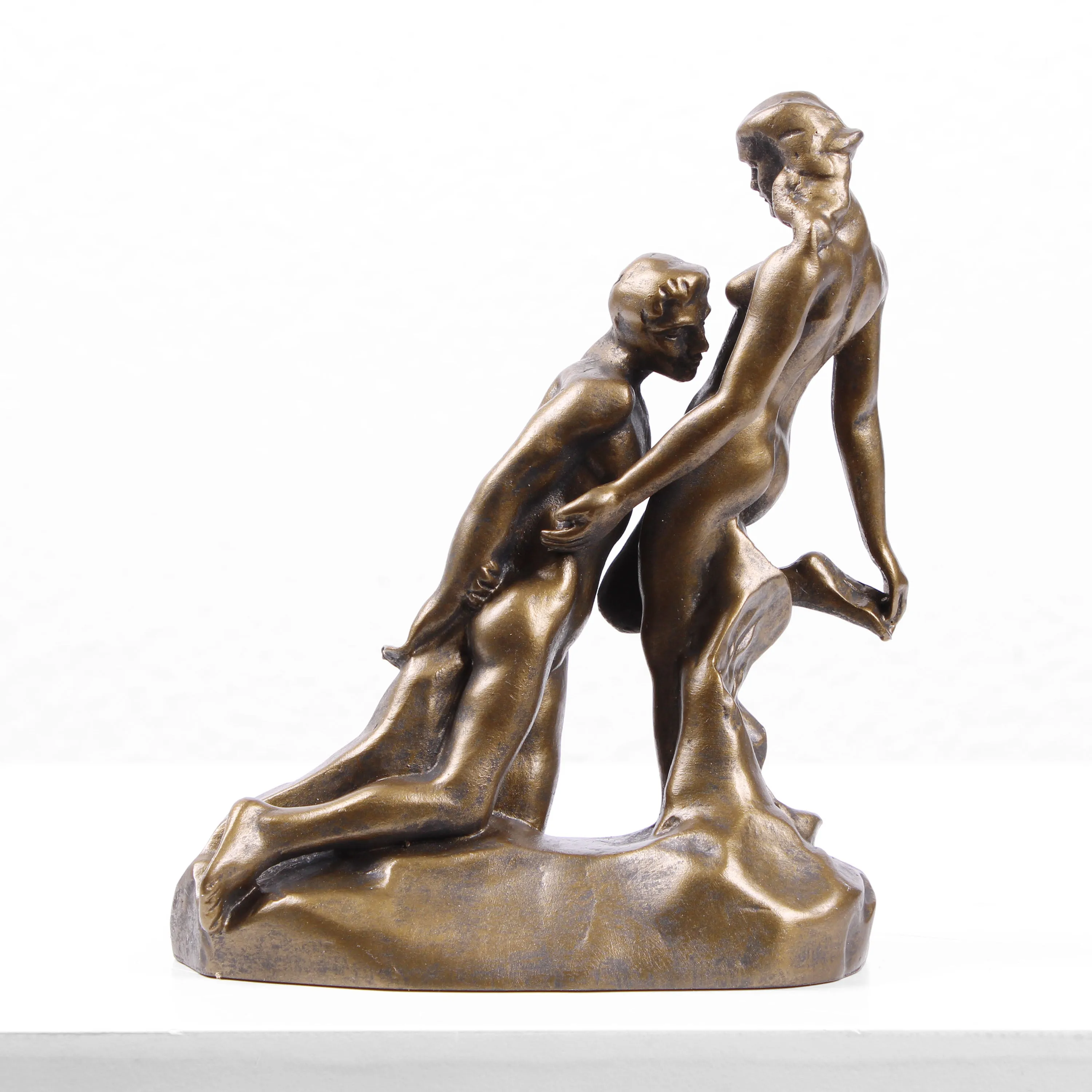 Eternal Idol Statue (Lovers by Rodin) - Cold Cast Bronze Sculpture