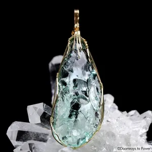 Ethereal Mint Andara Crystal Pendant 14k 'Sacred Resonance'