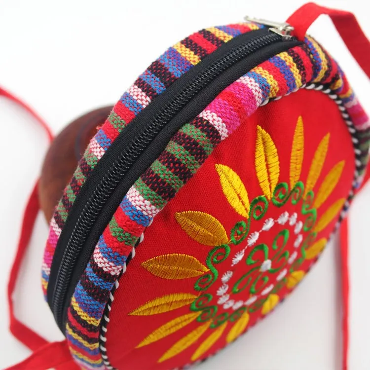 Ethnic Embroidery One-shoulder Diagonal Brand New Sunflower Handbag