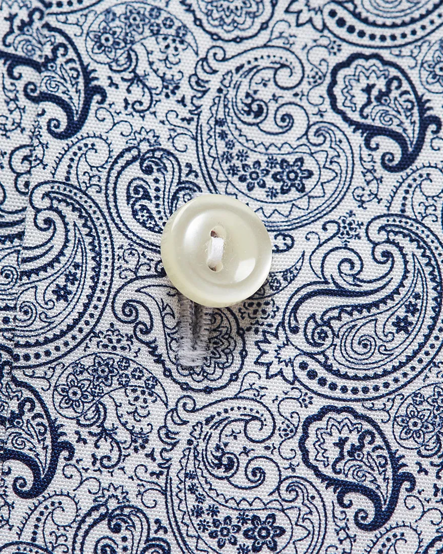 ETON 20857351129 BLUE PAISLEY SLIM SC SHIRT