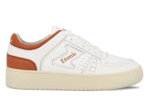 Etonic B509 sneakers in white leather with red details and beige outsole.