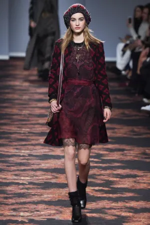 Etro fall '16 paisley print dress, burgundy, 6