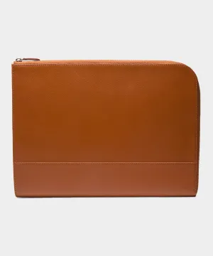 Ettinger Capra Large Zip Portfolio Pouch in Tan Leather