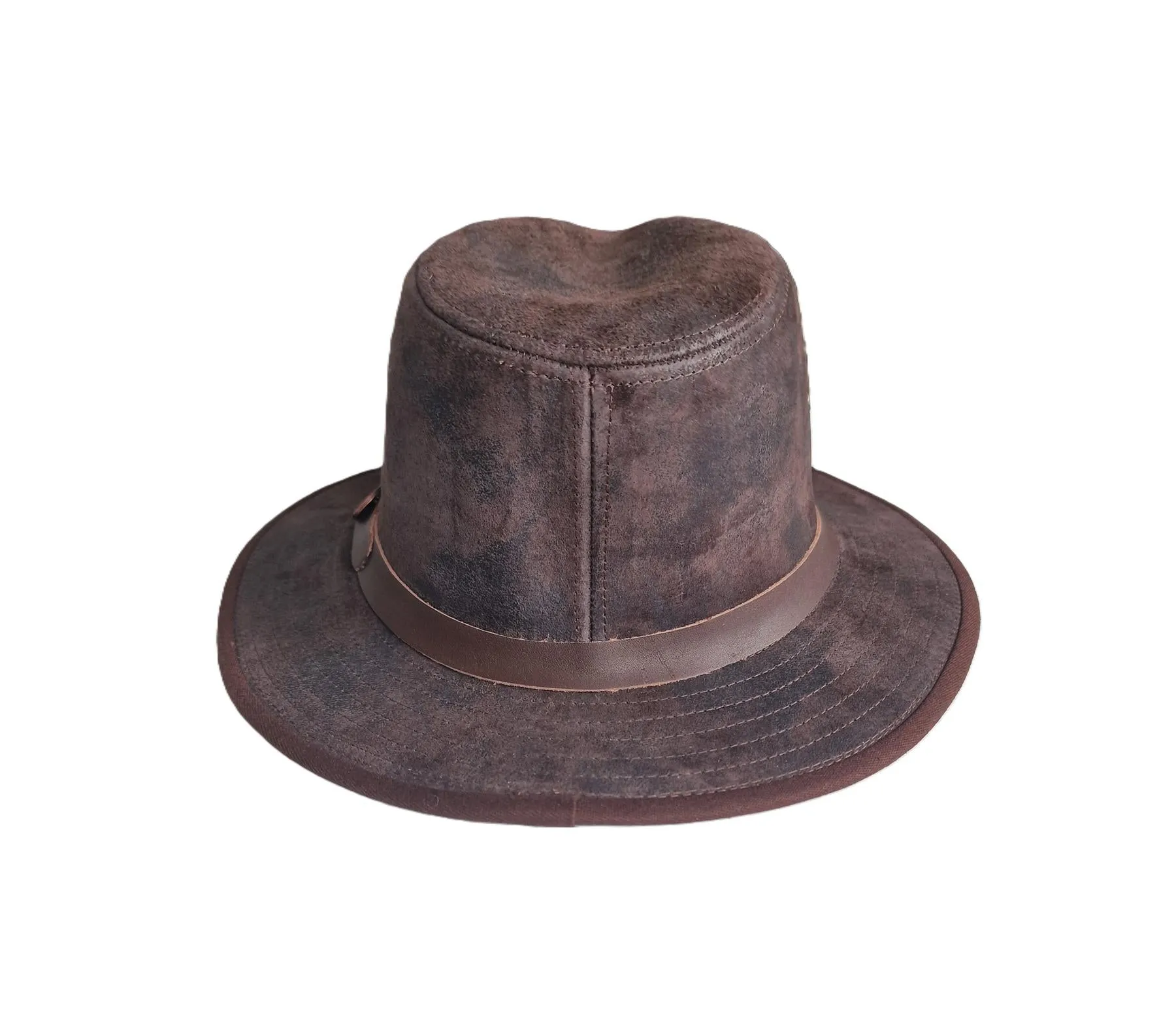 Eureka Mens Stockade Leather Fedora Style Formal Hat