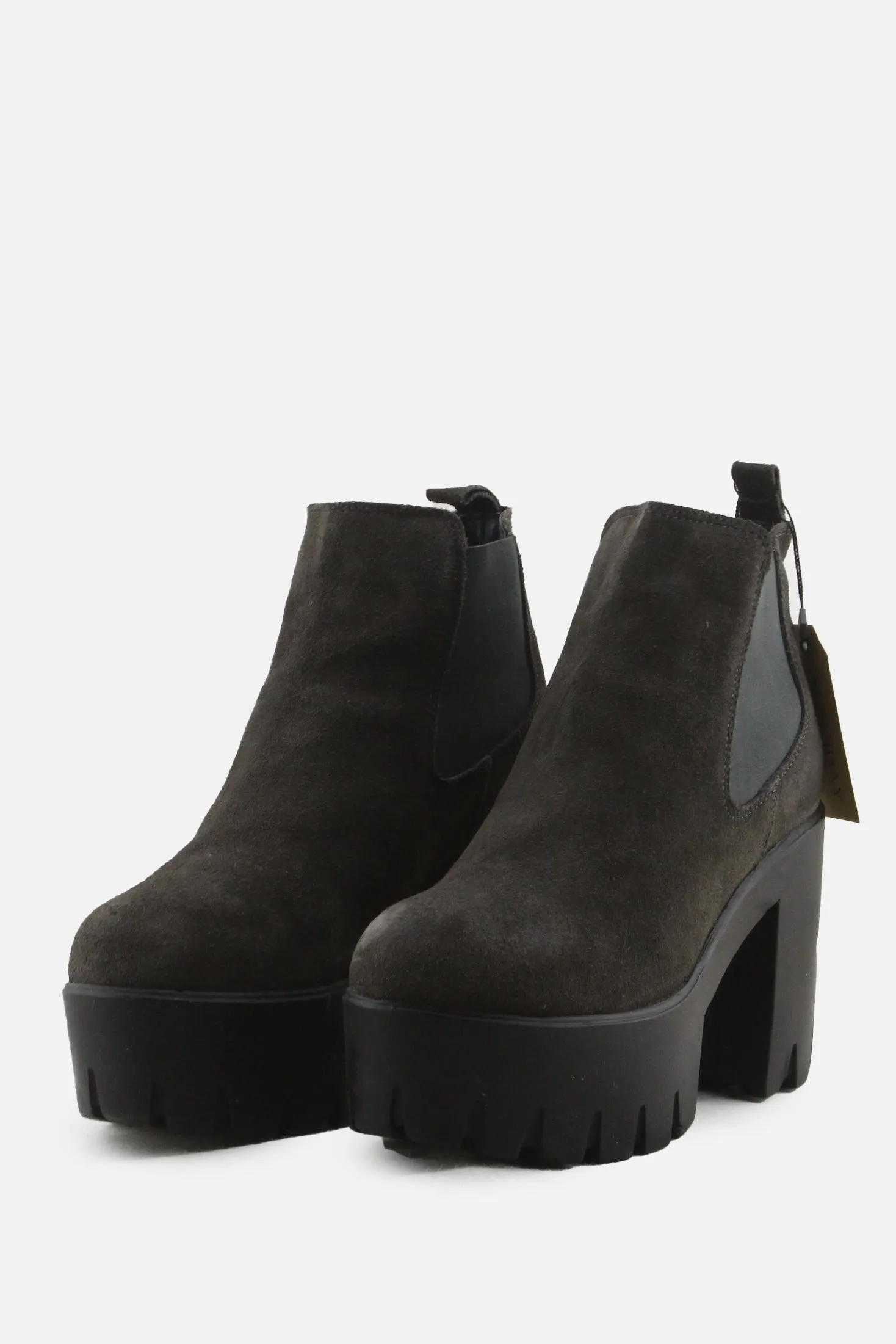 European Brand Stretchable Platform Boots | Suede