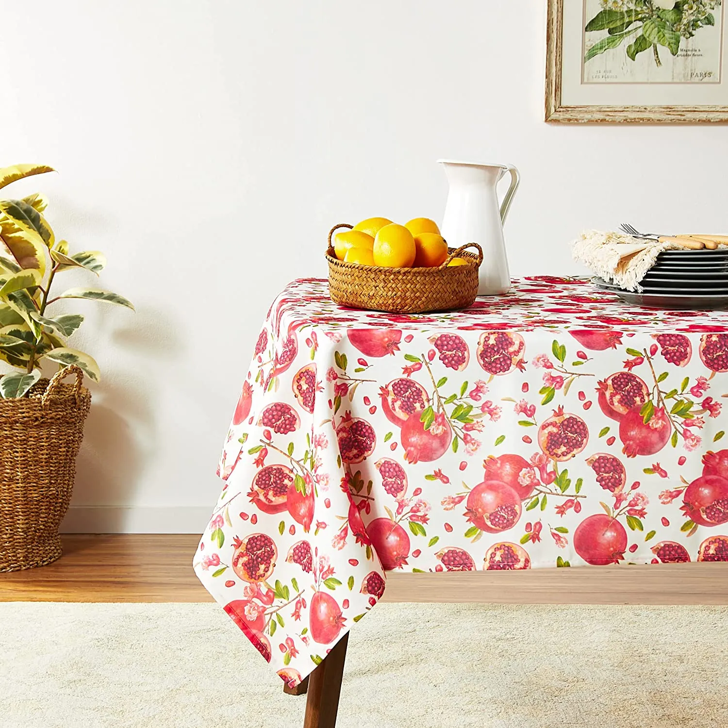 European Pomegranates Flowers Pattern Tablecloths