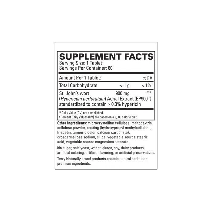 EuroPharma (Terry Naturally) St. John's Wort 900 60 Tablet