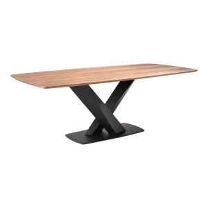 Everett - Contemporary Dining Table - Matte Black / Walnut