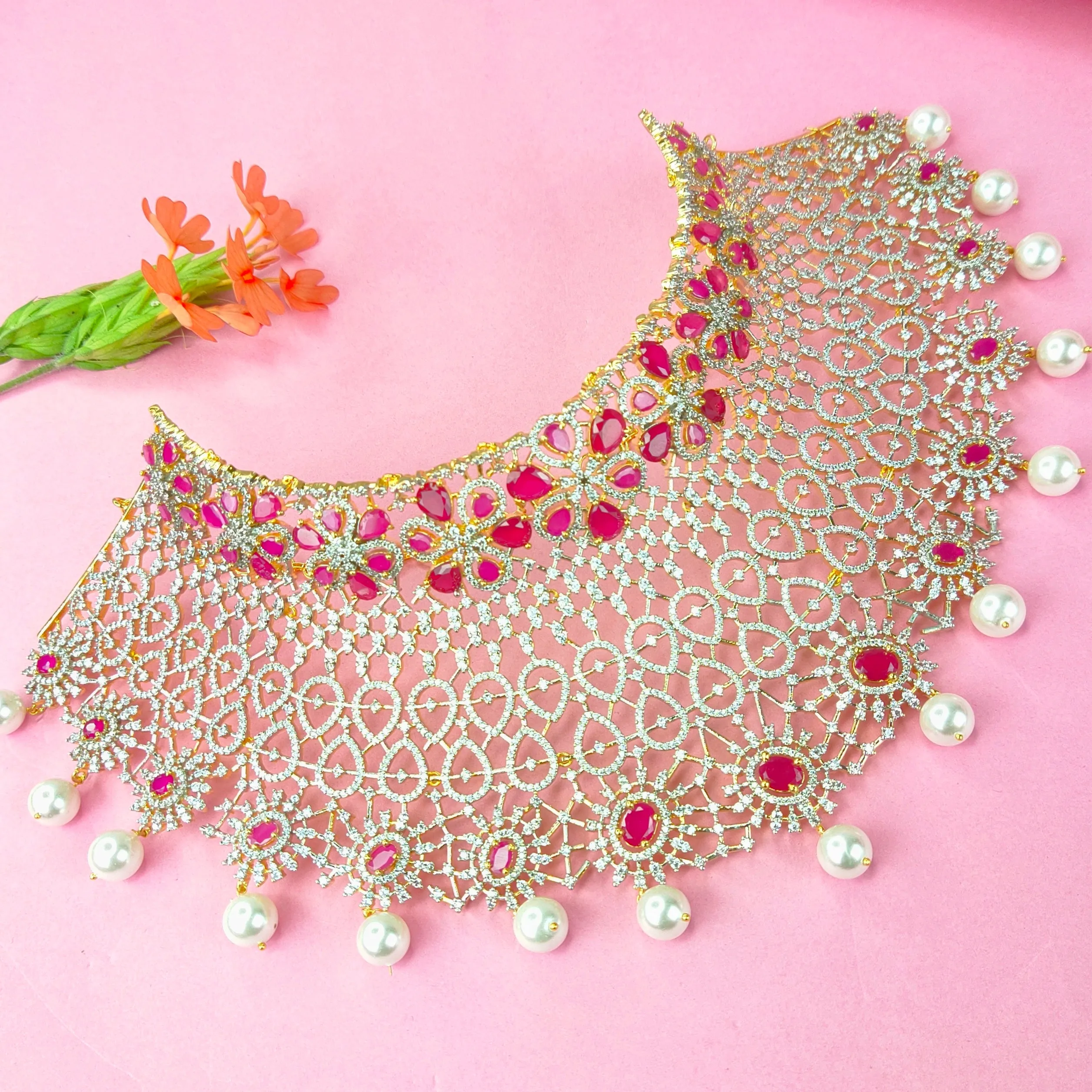 Evergreen Radiance American Diamond Necklace