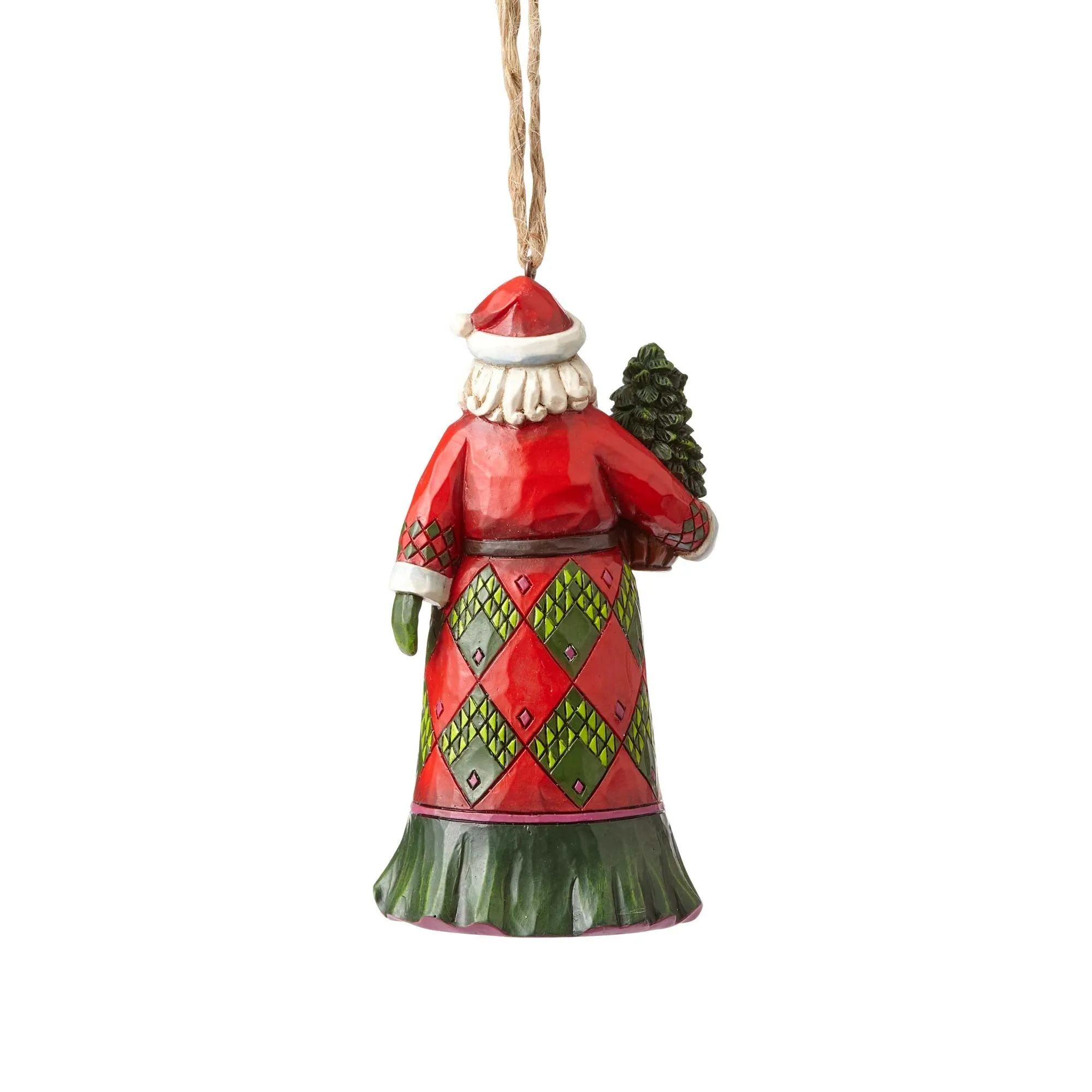 Evergreen Santa Ornament