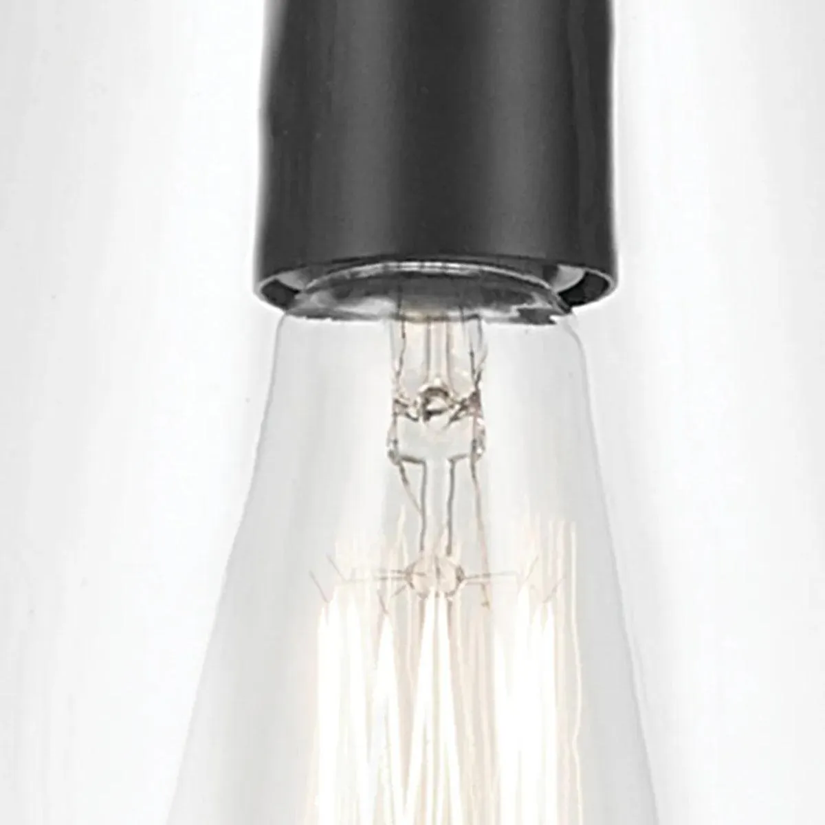 Everly 15" 1-Light Cone Pendant Light with Clear Glass, Black Finish