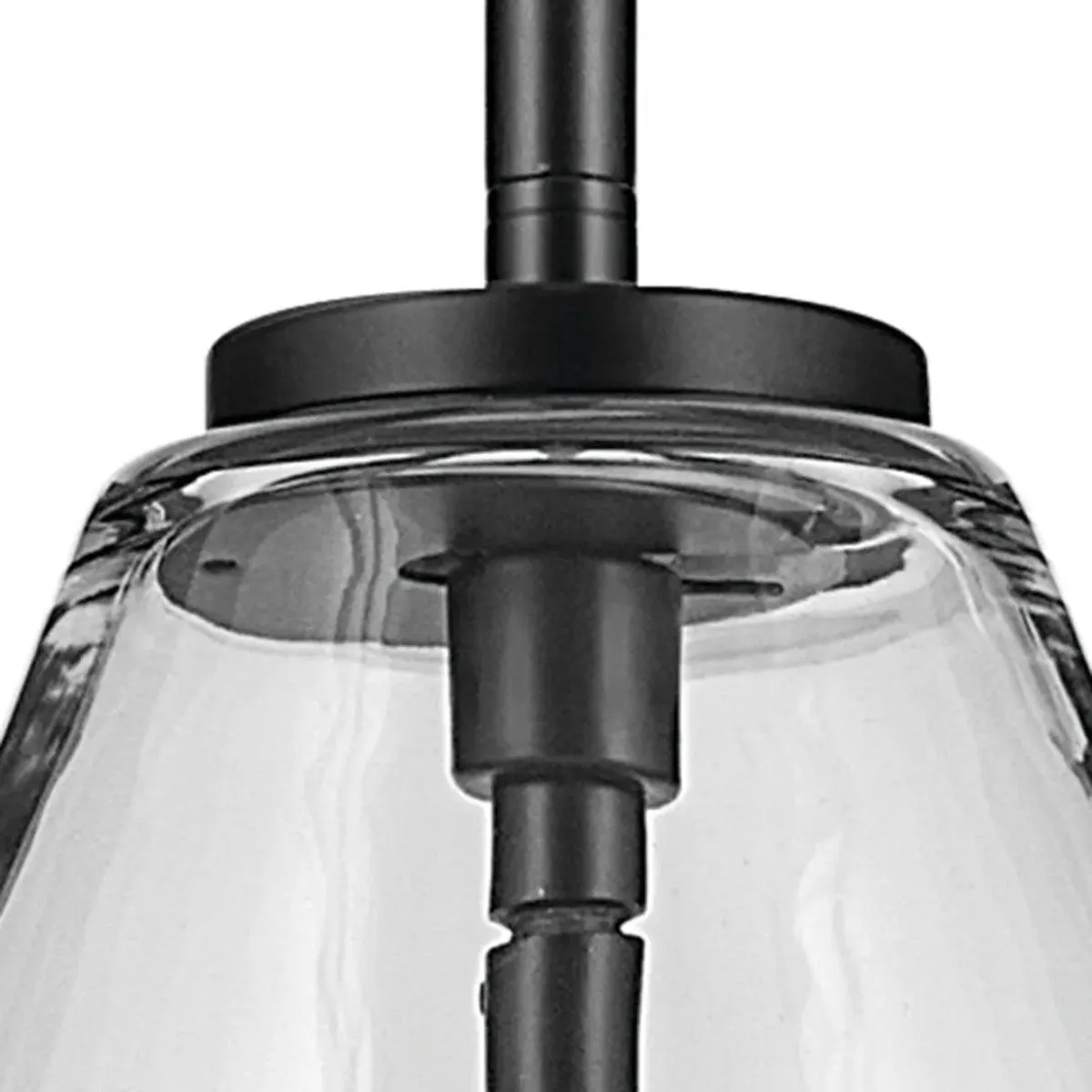 Everly 16" 1-Light Cone Pendant Light with Clear Glass, Black Finish