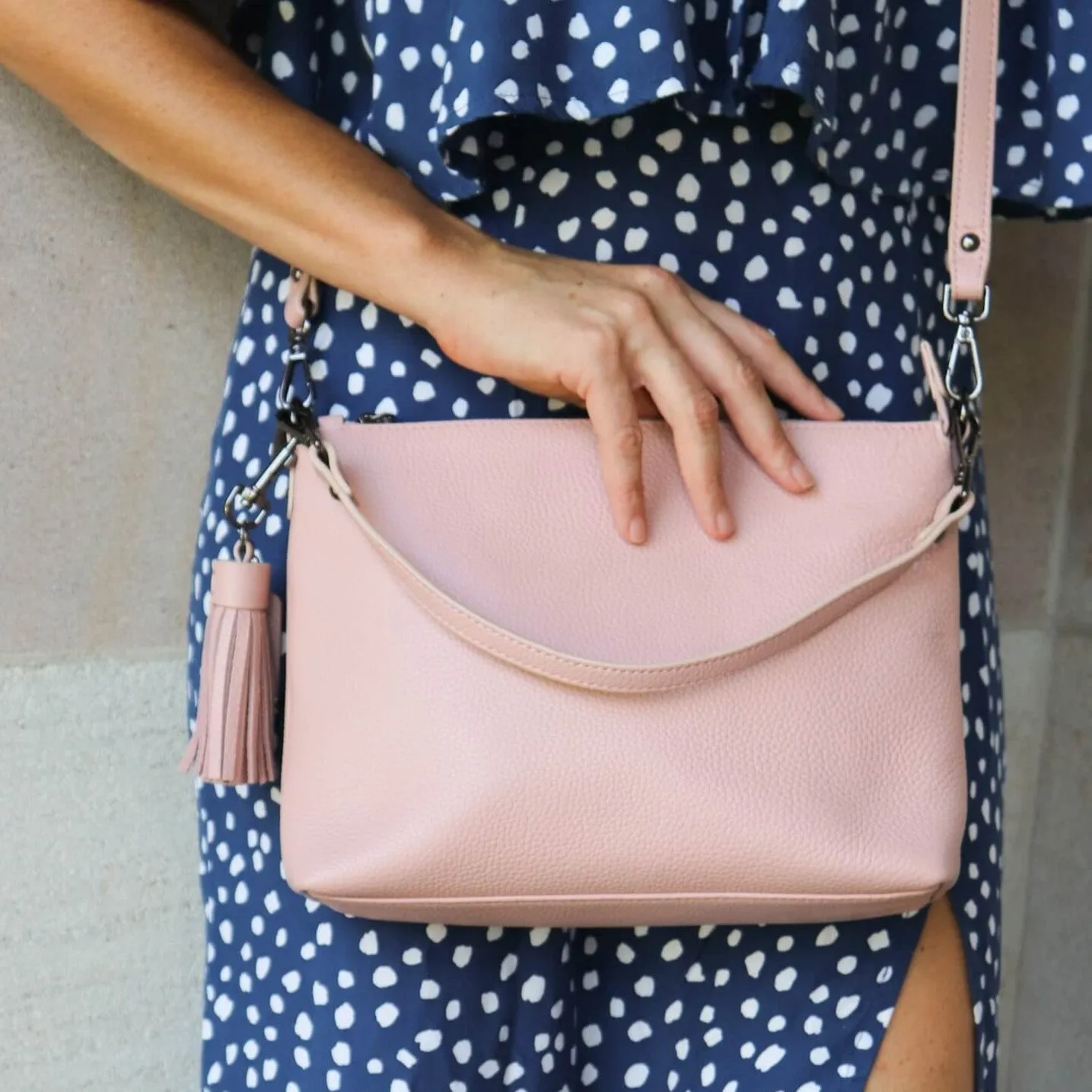 Everyday Leather Crossbody Bag - Blush