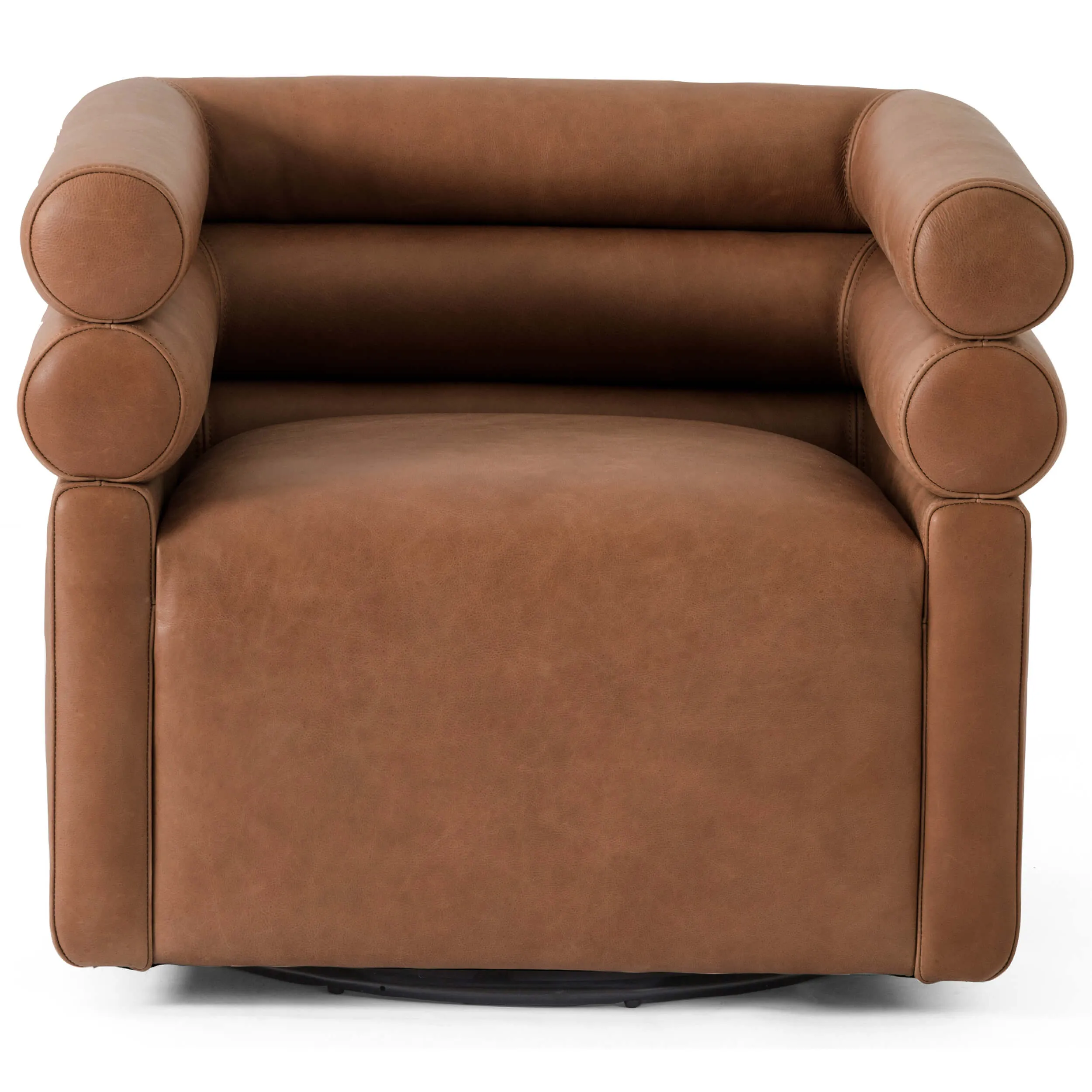 Evie Leather Swivel Chair, Palermo Cognac