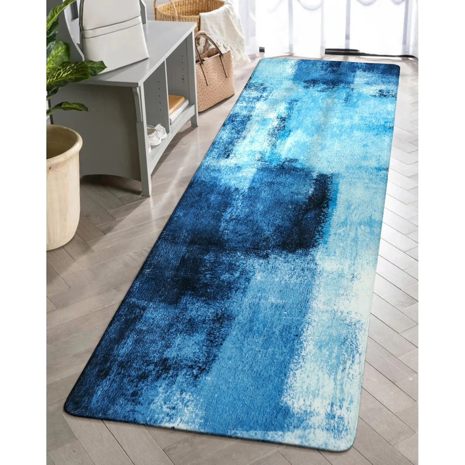 Evyn Modern Abstract Oil Painting Throw Area Rug