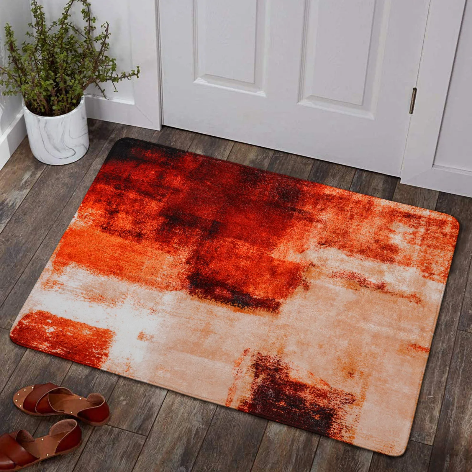 Evyn Modern Abstract Oil Painting Throw Area Rug