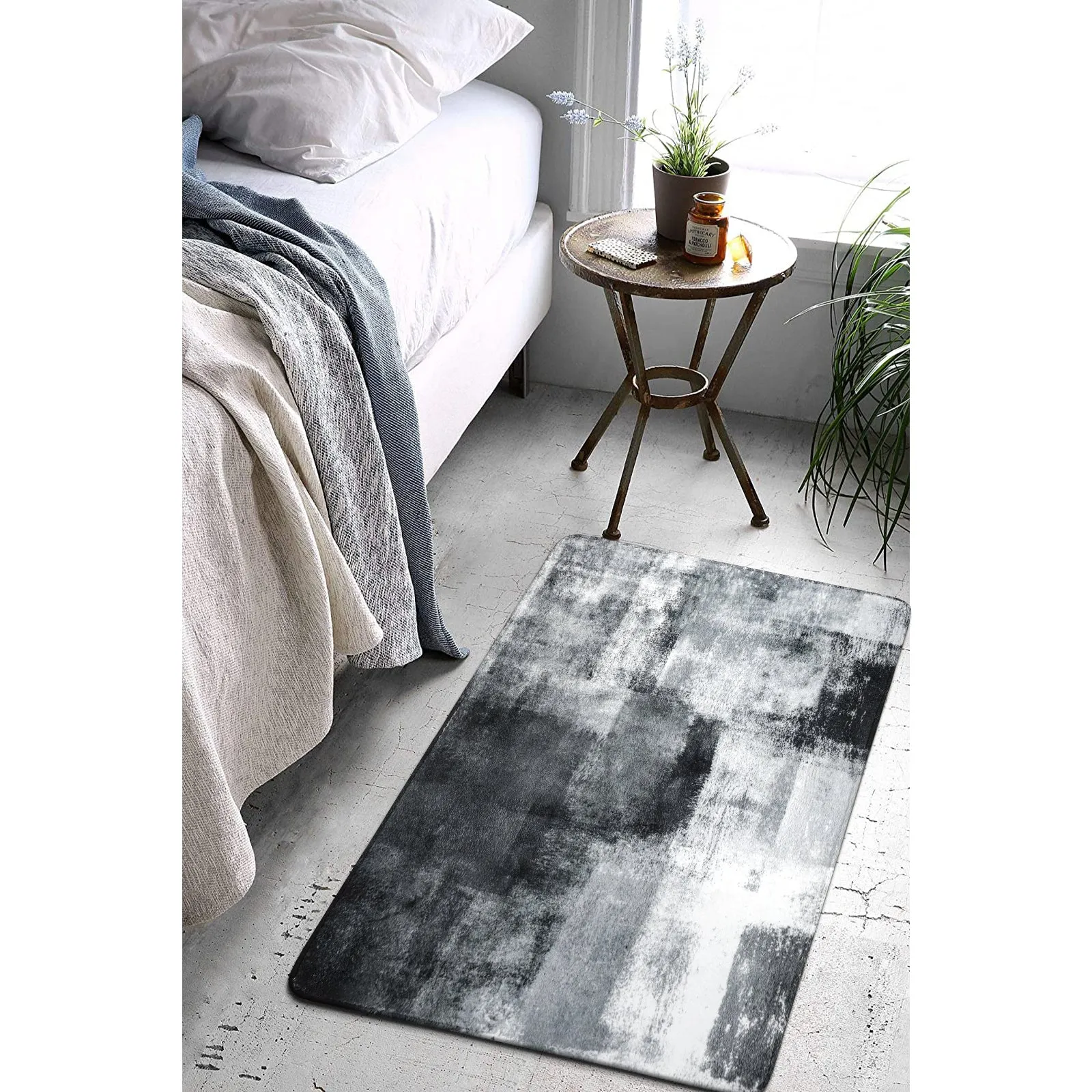 Evyn Modern Abstract Oil Painting Throw Area Rug