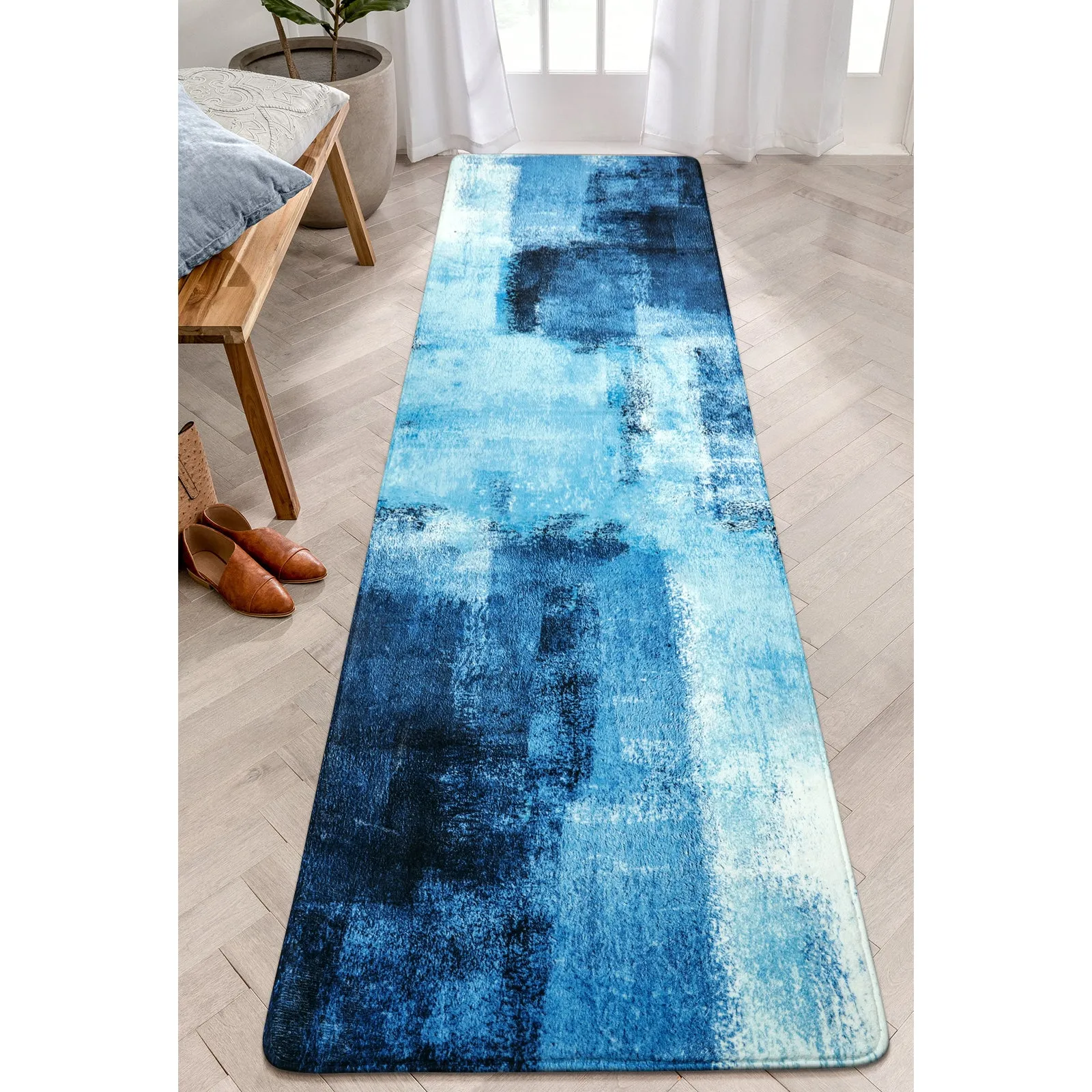 Evyn Modern Abstract Oil Painting Throw Area Rug