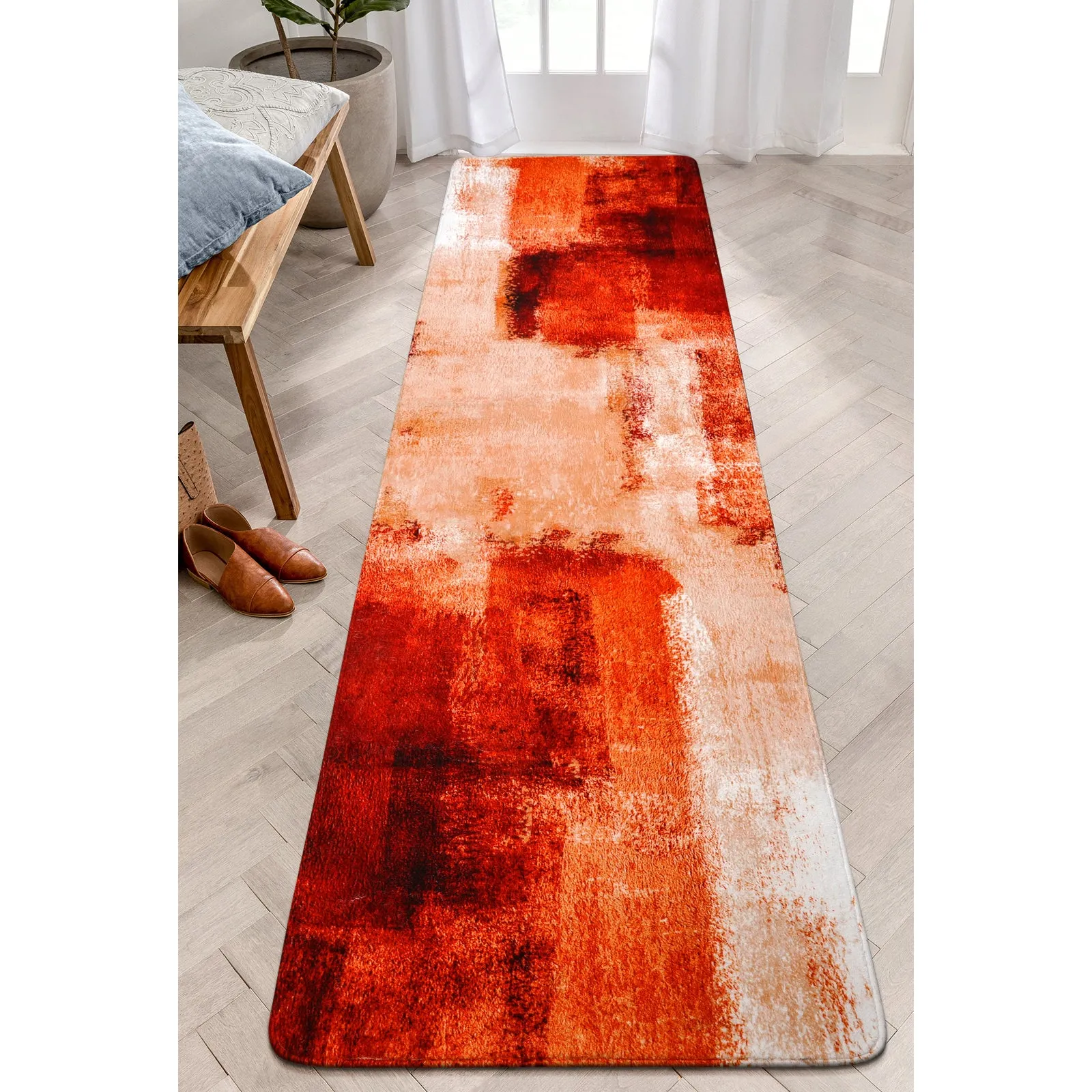 Evyn Modern Abstract Oil Painting Throw Area Rug