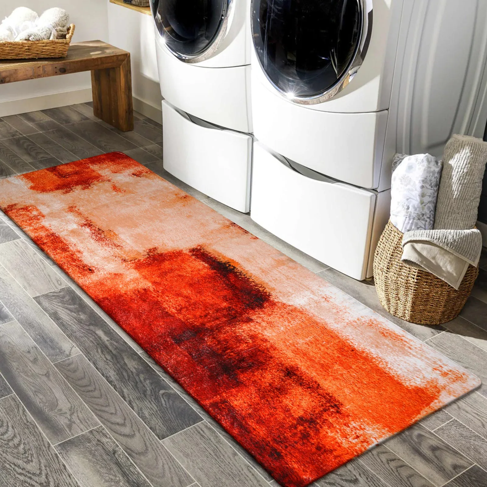 Evyn Modern Abstract Oil Painting Throw Area Rug