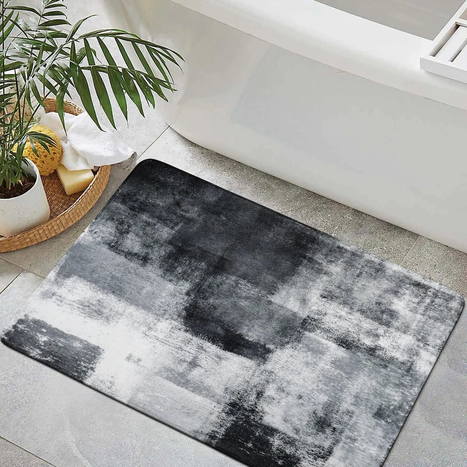 Evyn Modern Abstract Oil Painting Throw Area Rug