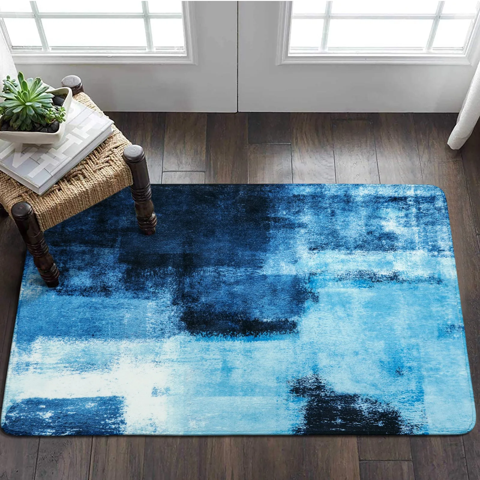 Evyn Modern Abstract Oil Painting Throw Area Rug