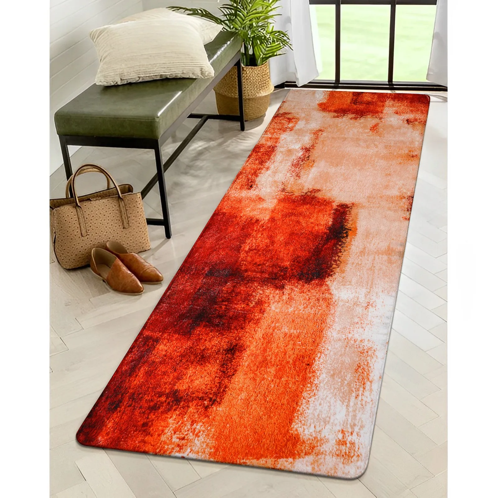 Evyn Modern Abstract Oil Painting Throw Area Rug