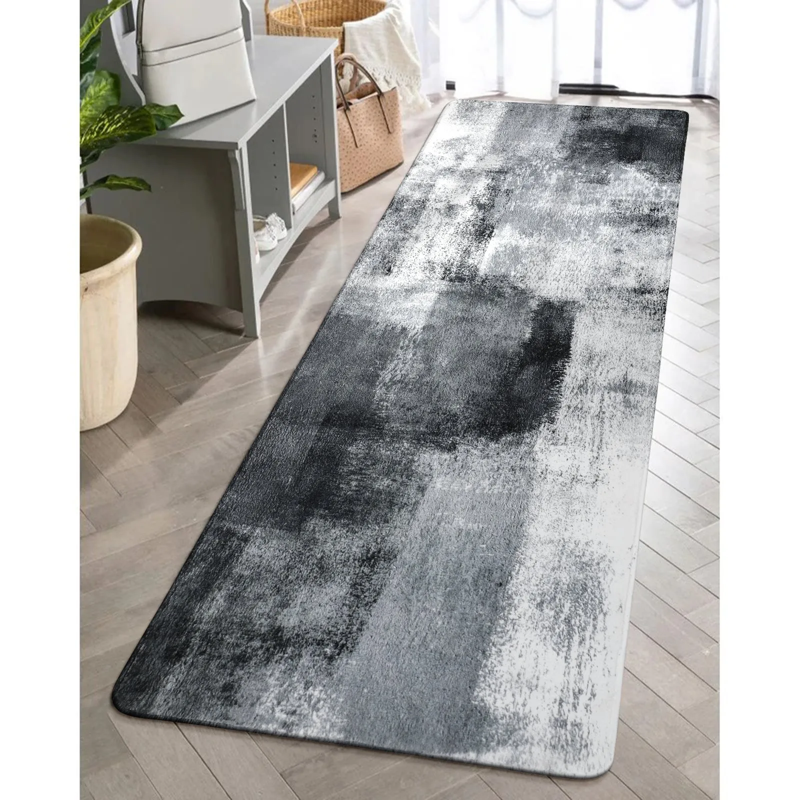 Evyn Modern Abstract Oil Painting Throw Area Rug