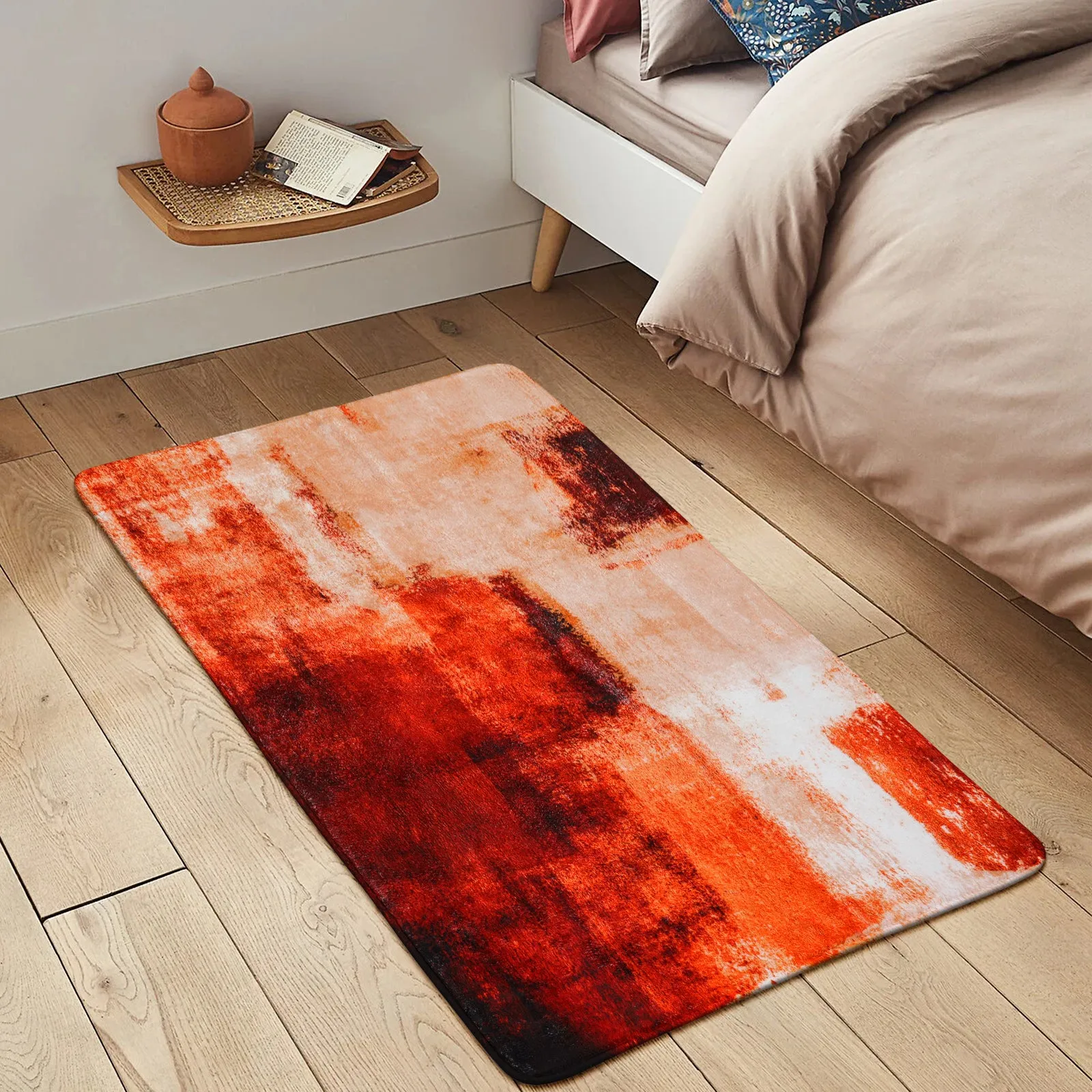 Evyn Modern Abstract Oil Painting Throw Area Rug