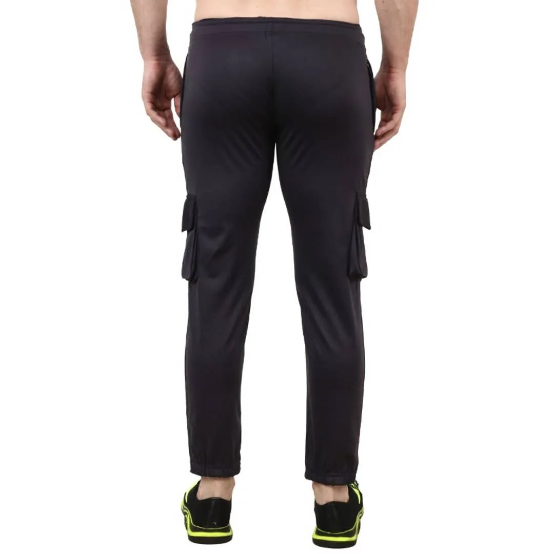 Exclusive black men sporty branded polyester lower for gym , morning walks and sports occassions.  (HG)