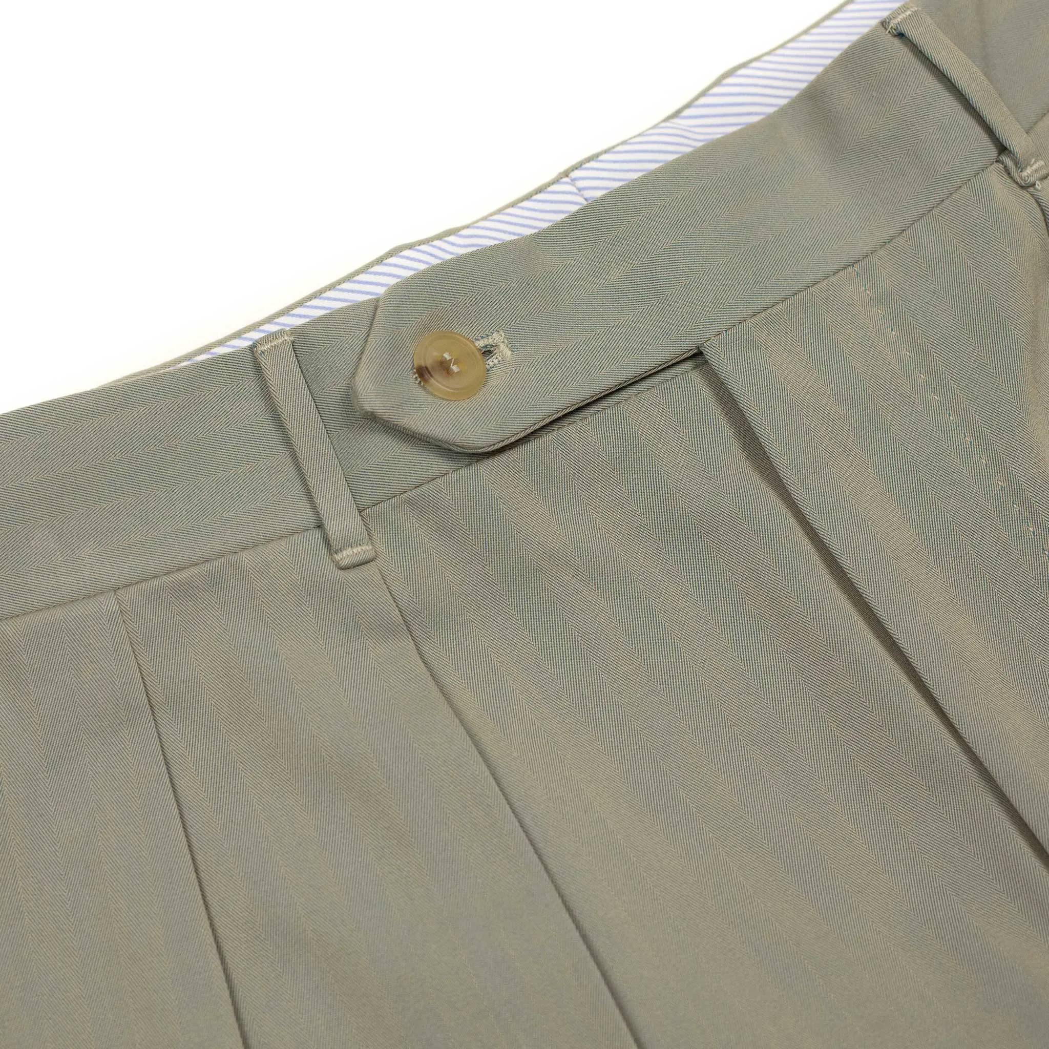 Exclusive Brooklyn double-pleated high-rise wide trousers in sage cotton Solaro