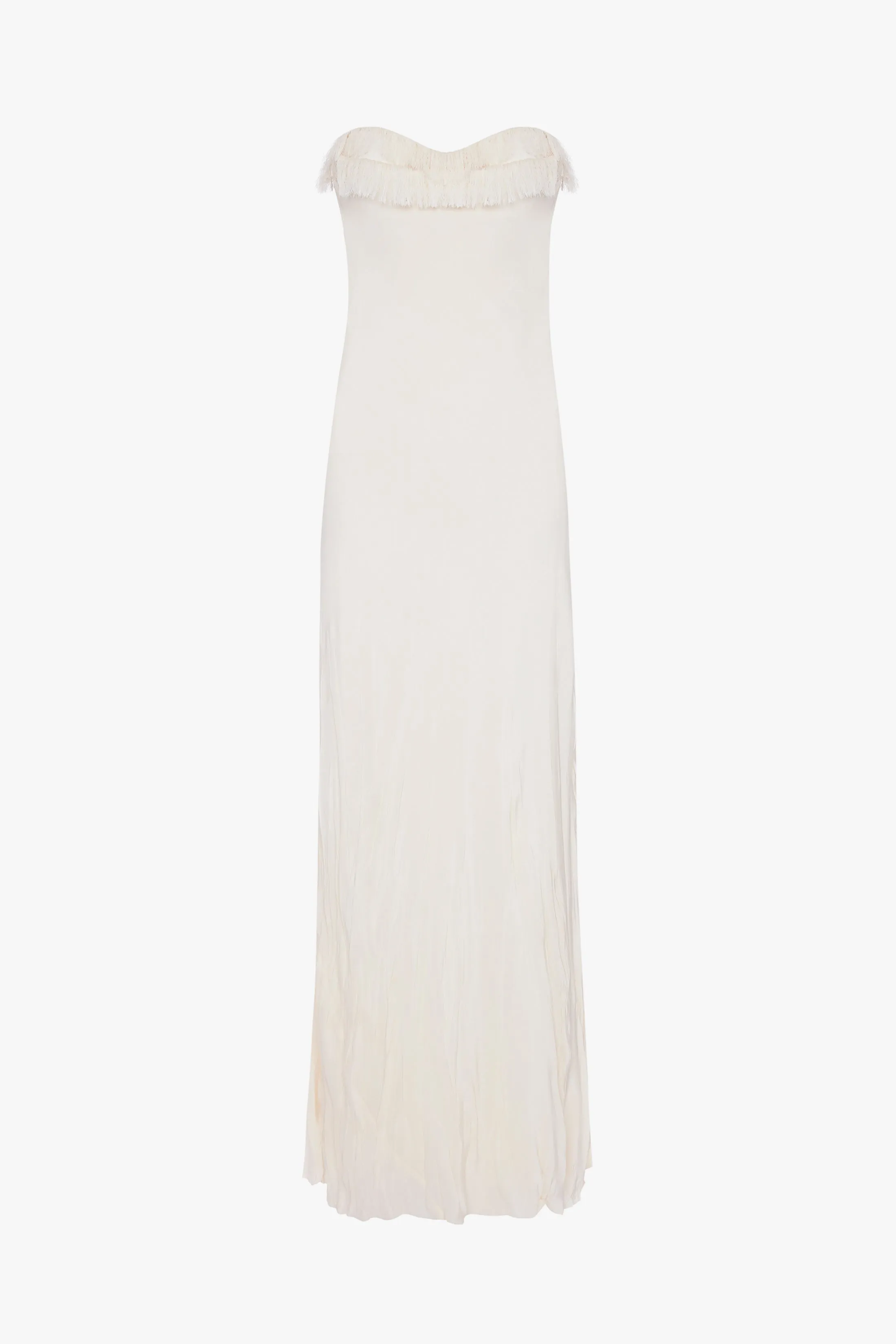 Exclusive Floor-Length Corset Detail Gown In Ivory