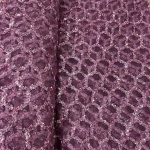 Exclusive Purple Imported Beads & Sequins Embroidery Net Fabric