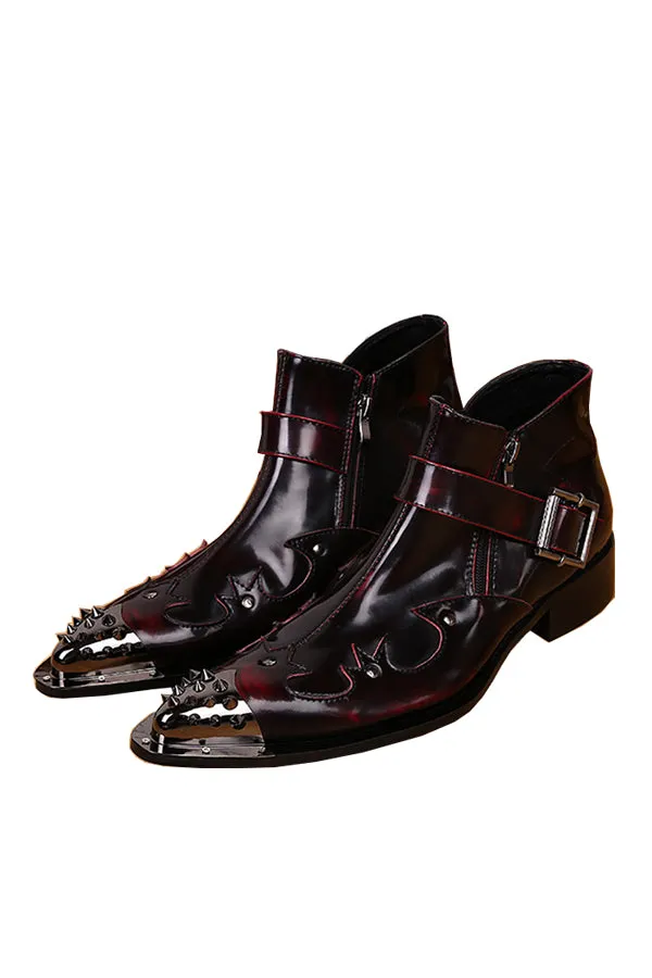 Exotic Metal Toe Western Party Leather Boots