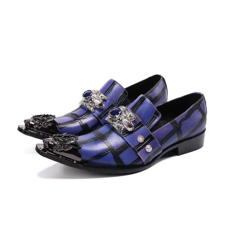 ExoticLux Leather Slip-on Loafers