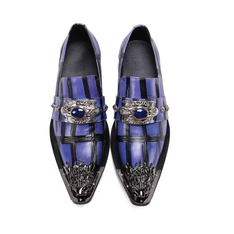 ExoticLux Leather Slip-on Loafers