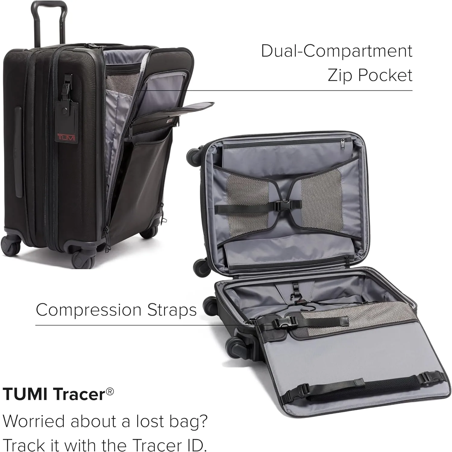 Expandable 4-Wheeled Carry-On Roller Bag for Extended Trips or Weekend Getaways, Carry-On Luggage with 4 Spinner Wheels